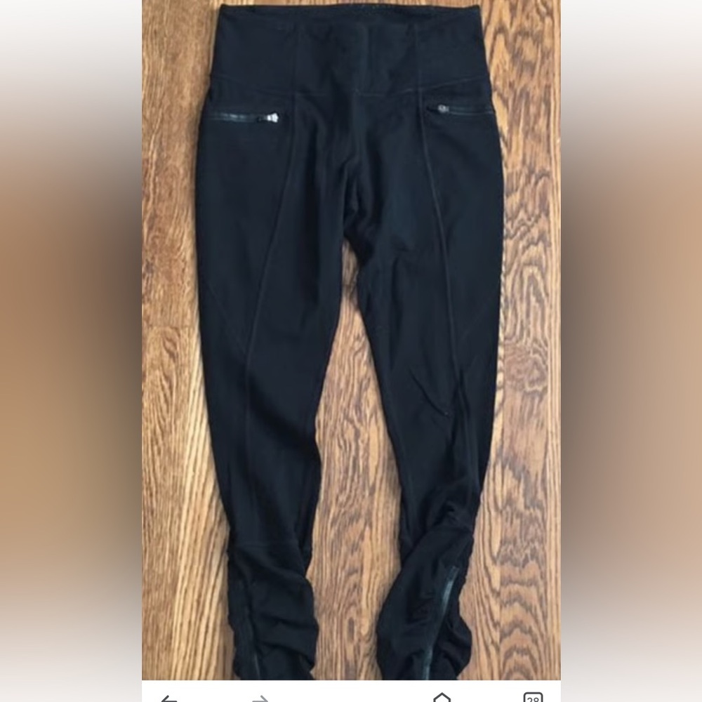 Lululemon black Ruched ANKLE Leggings Sz 6 (?)